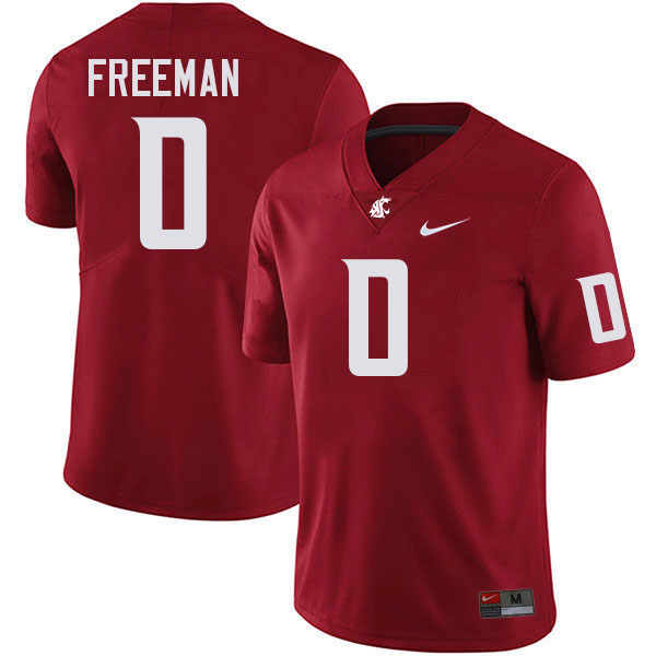 Men #0 Tony Freeman Washington State Cougars College Football Jerseys Stitched-Crimson